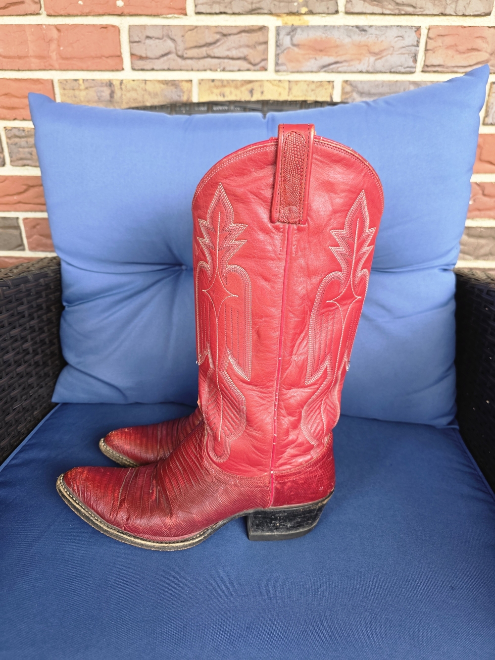 Dan Post Exotic Lizard Leather Western Boots  Size 8 Cowgirl